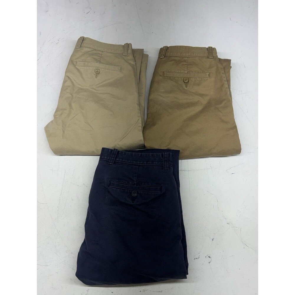 Lot Of 3 J. Crew Essential 484 Slim Fit Chino Pants Men’s 31x36 Blue Beige Tan